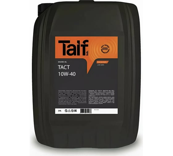 Изображение товара Автомобильное масло TAIF TACT 10W-40 SL/CF, A3/B4, 20 л 211063