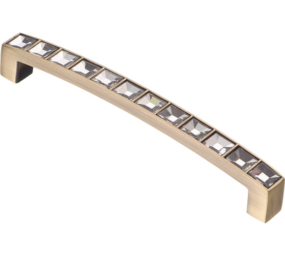 Изображение товара Ручка-скоба с кристаллами KERRON 128 мм, Д140 Ш12 В24, античная бронза CRL02-128 BA