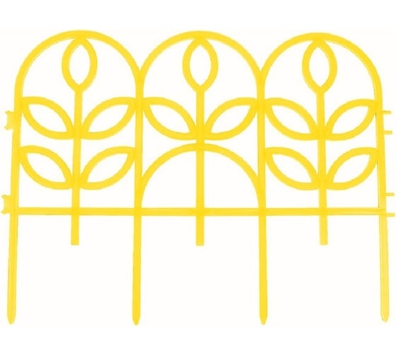 Изображение товара Декоративный заборчик Дачная мозаика Флора желтый "Ажурный" 7секций 10601