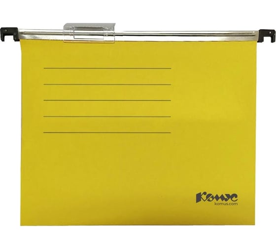 Изображение товара Папка подвесная Комус картон 225, А4, желтая, 10 шт. 1698283