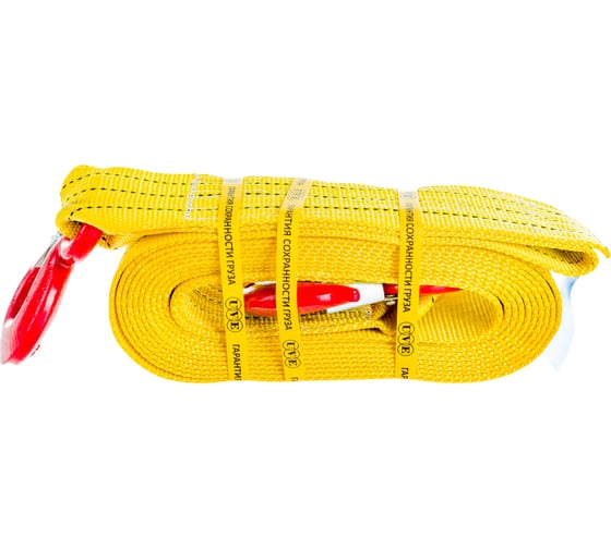 Изображение товара Буксировочный трос UVE 75 мм, крюк-крюк, 7 т, 6 м TB-75-10500-6-2h