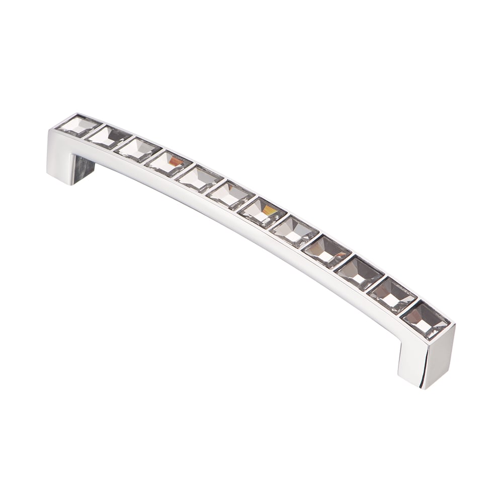 Изображение товара Ручка-скоба с кристаллами KERRON 128 мм, хромированная