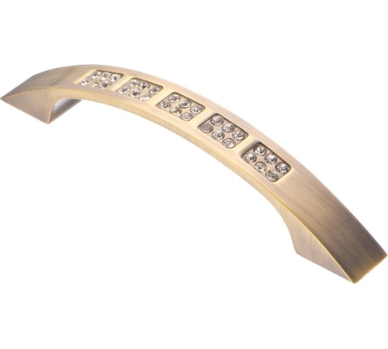 Изображение товара Ручка-скоба с кристаллами KERRON 96 мм, Д125 Ш19 В22, античная бронза CRL04-96 BA