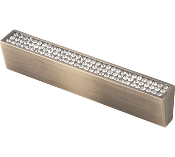 Изображение товара Ручка-скоба с кристаллами KERRON 96 мм, Д108 Ш22 В14, античная бронза CRL06-96 BA