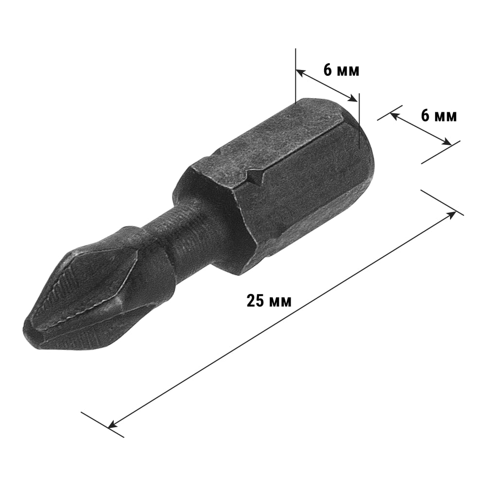 Изображение товара Биты для шуруповёрта TDM ELECTRIC PH2x25, магнитные, торсионные, 10 штук, «Алмаз» SQ1019-0439