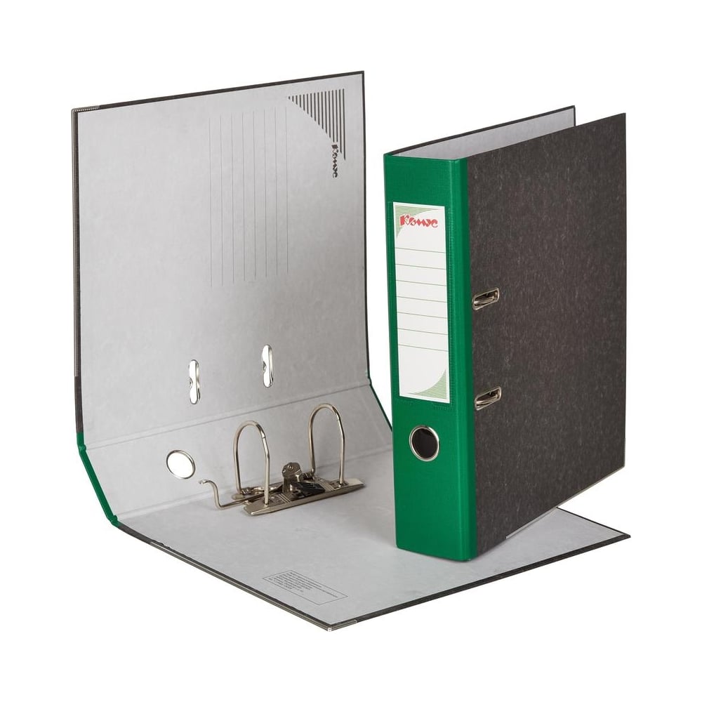 Изображение товара Папка-регистратор Комус мрамор зеленый 75 мм для документов A4