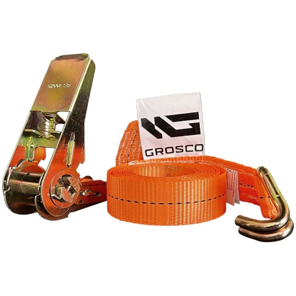 Изображение товара Комплект стяжных ремней Grosco с крюками 10 шт 8 м 20 т