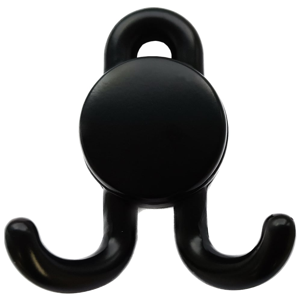 Изображение товара Мебельный крючок Trodos DMZ-30020 двухрожковый сплав ЦАМ черный матовый