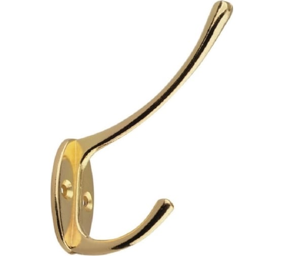 Изображение товара Крючок мебельный Trodos ZY-116 2-рожковый, сплав ЦАМ, золото 302010