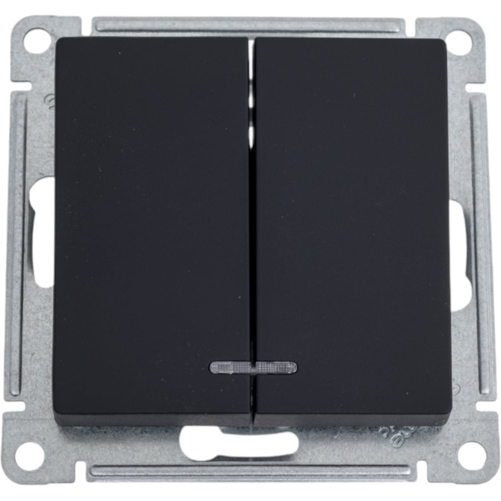 Изображение товара 2-клавишный выключатель Systeme Electric ATLAS DESIGN с подсветкой 10А антрацит