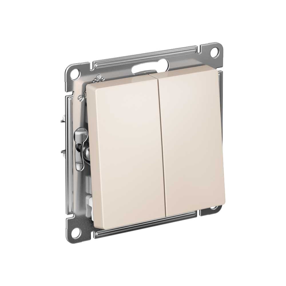 Изображение товара 2-клавишный выключатель Systems Electric Atlasdesign бежевый 10А