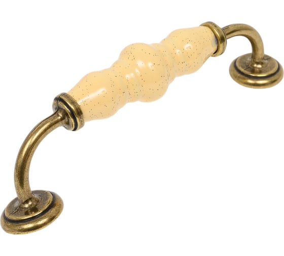 Изображение товара Ручка-скоба с фарфором KERRON 128 мм, Д160 Ш20 В40, оксидированная бронза/бежевый SF06-05-128 OAB