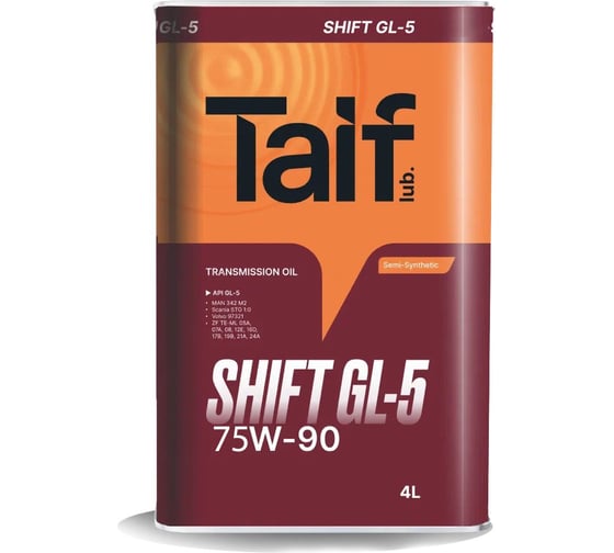 Изображение товара Автомобильное масло TAIF SHIFT GL-5 75W-90, 4 л 214046