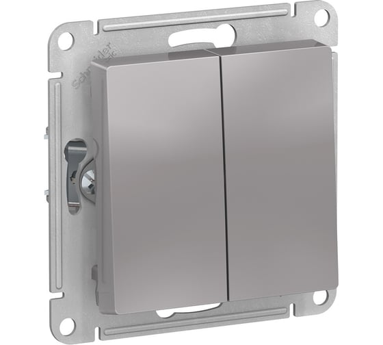 Изображение товара 2-клавишный переключатель Systeme Electric (Schneider Electric) ATLASDESIGN сх.6, 10АХ,, АЛЮМИНИЙ ATN000365