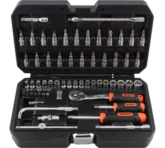 Изображение товара Набор торцевых головок и принадлежностей (1/4"; 66 предметов) АвтоDело 39866 16194
