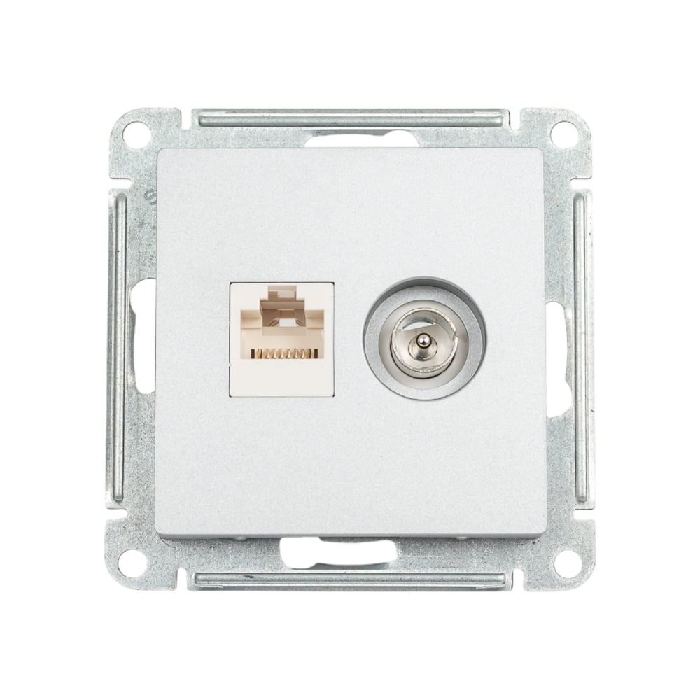 Изображение товара Розетка Atlasdesign двойная комп+ТВ, RJ45+TV, алюминий