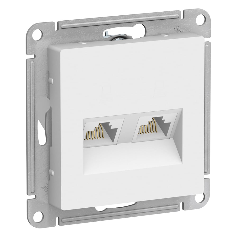 Изображение товара Розетка двойная компьютерная ATLASDESIGN RJ45+RJ45 5e В белом цвете