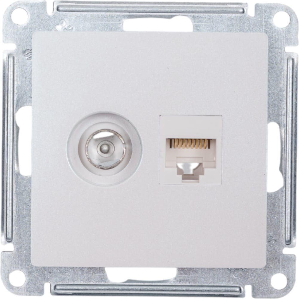 Изображение товара Двойная компьютерная и ТВ розетка Systeme Electric ATLASDESIGN RJ45+TV