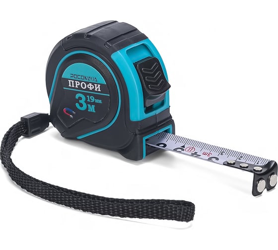 Изображение товара Рулетка в обрезиненном корпусе Росомаха с магнитом ПРОФИ (3,0 м, 19 мм) 602319