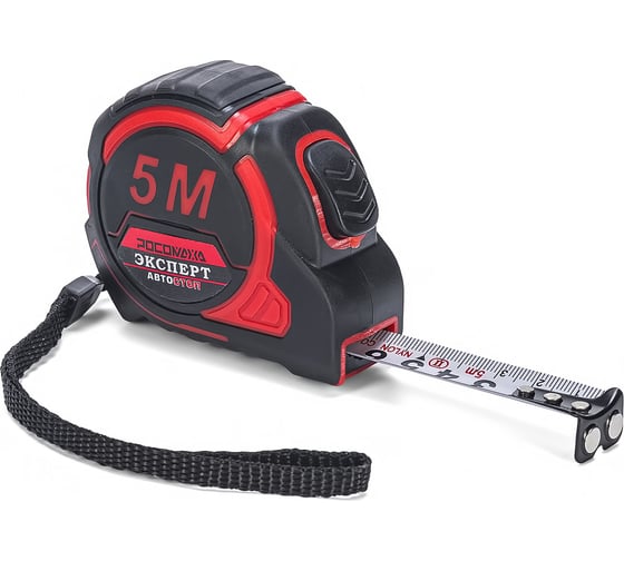 Изображение товара Рулетка в обрезиненном корпусе Росомаха с функцией автостоп и магнитом ЭКСПЕРТ (5,0 м, 19 мм) 603519