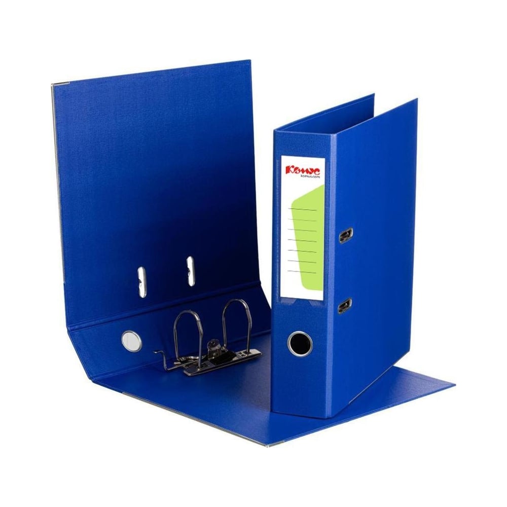 Изображение товара Папка-регистратор Комус Стандарт 75 мм с карманом, синяя, A4