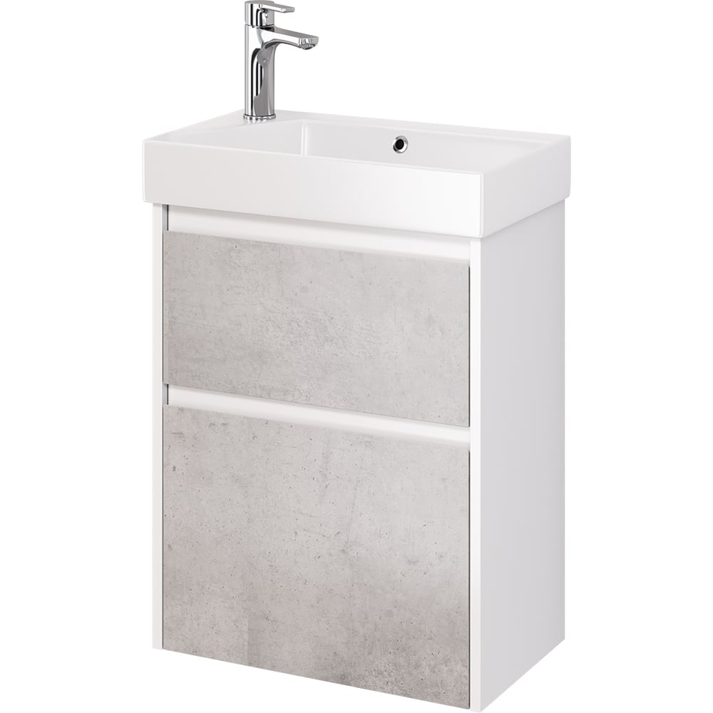 Изображение товара Подвесная тумба с раковиной Dreja SLIM 55 см белый глянец бетон