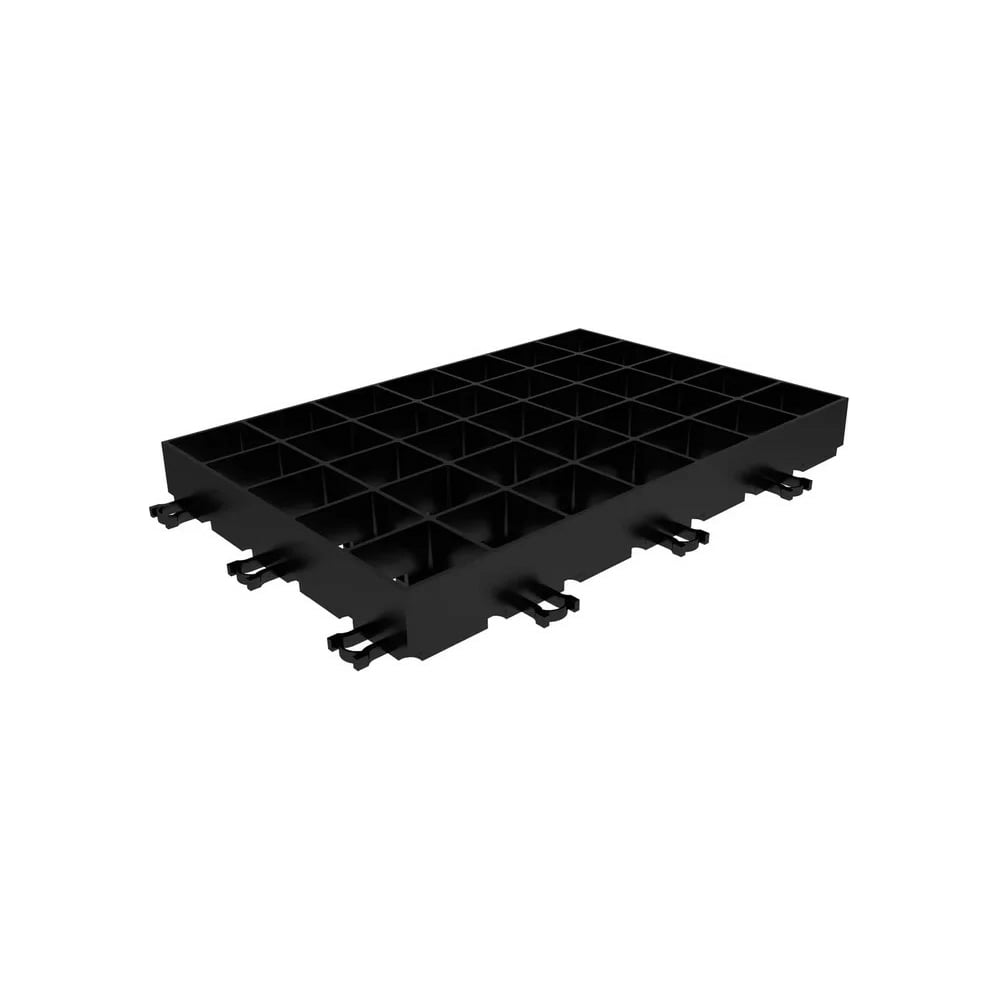 фото Газонная решетка gidrolica 60х40х6,4 см - пластиковая черная клетка d400 602