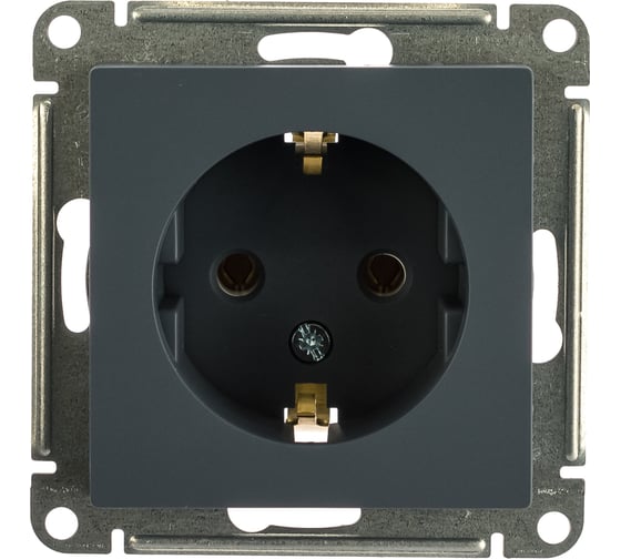 Изображение товара Розетка Systeme Electric (Schneider Electric) ATLASDESIGN с заземлением, 16А, грифель ATN000743