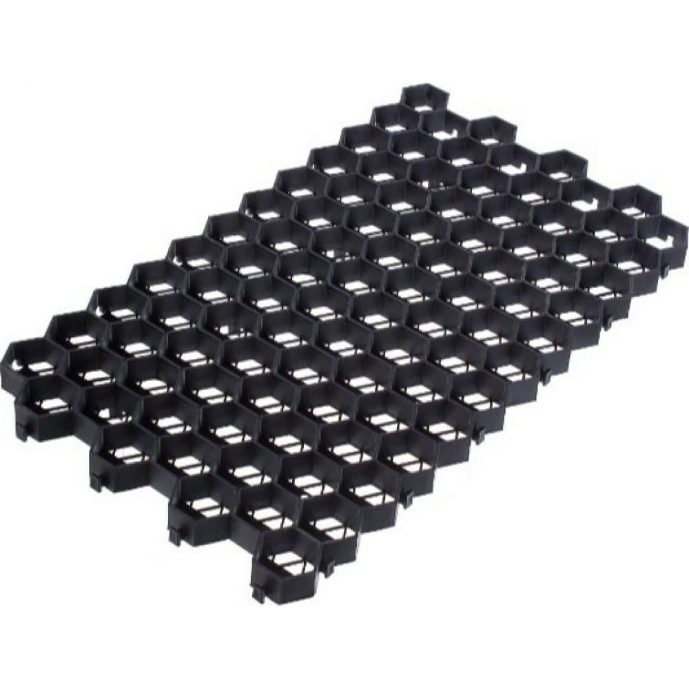 фото Газонная решетка gidrolica 70х40х3,2 см - пластиковая черная, клетка с250 608