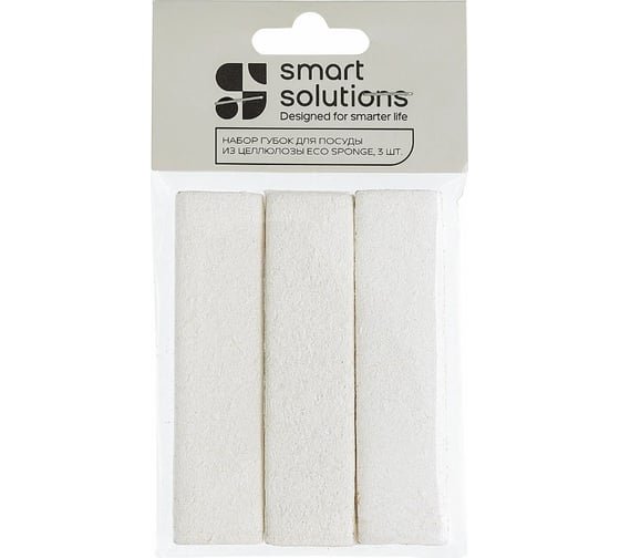 Изображение товара Набор губок для посуды из целлюлозы Smart Solutions Eco Sponge, 3 шт. SS0000100