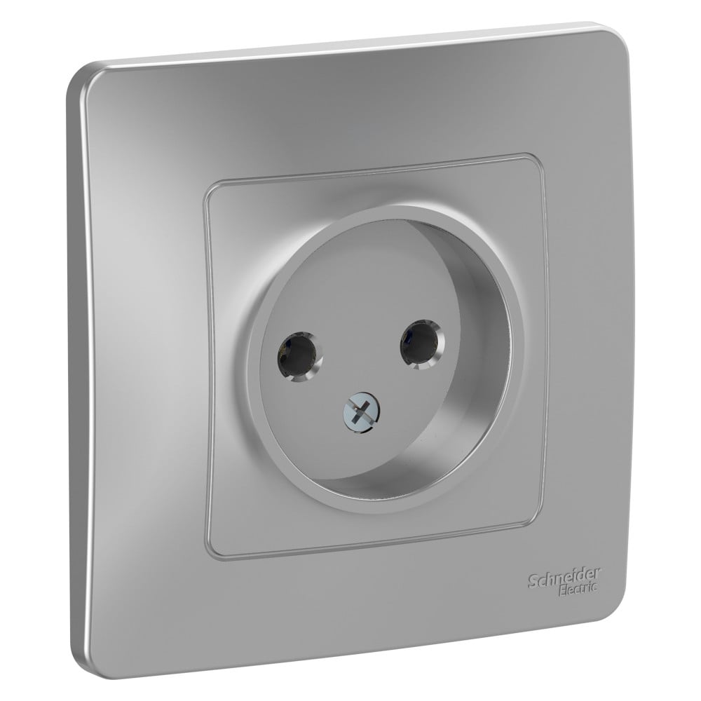 Изображение товара Розетка Systeme Electric BLANCA алюминий без заземления и шторок