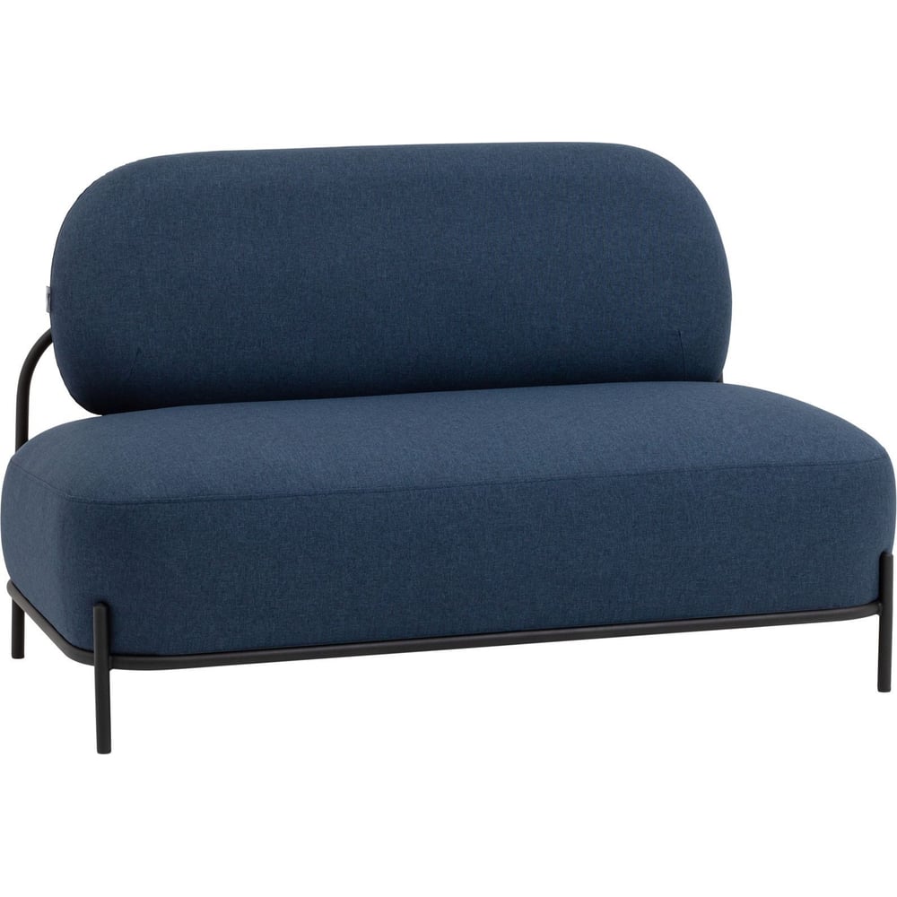 Изображение товара Современный диван Груп Стоун рогожка синий с ящиком для белья