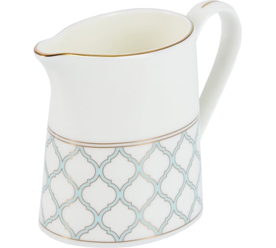 Изображение товара Молочник Gipfel AURORA 200 мл. Материал: костяной фарфор. Цвет: белый с голубым. 42866