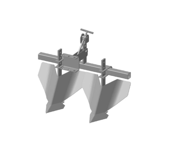 Изображение товара Окучник 2-х рядный большой на траверсе с регулируемыми однорядными окучниками 01.05.11 со сцепкой FORZA 01.05.13 ОМБДРС 00.470.700