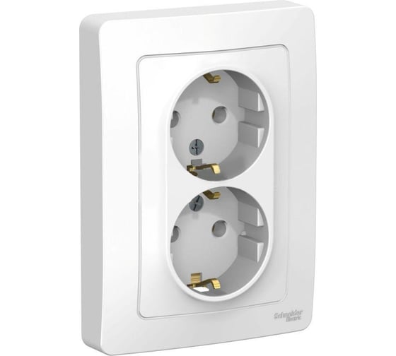 Изображение товара Двойная розетка Systeme Electric BLANCA с заземлением, без шторок, БЕЛЫЙ BLNRS001021