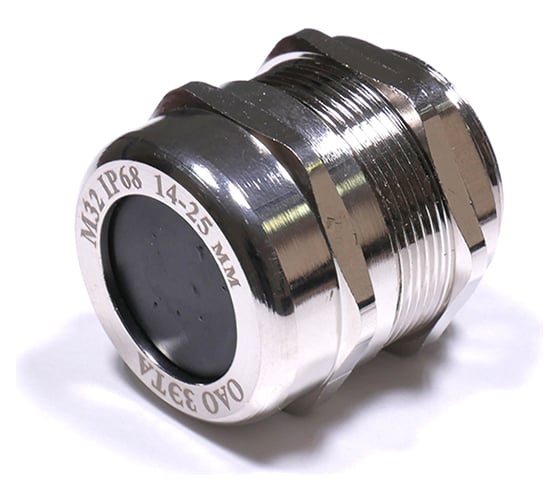 Изображение товара Кабельный ввод ГОФРОМАТИК М32, латунный, УТ1, 5 IP66/IP67/IP68 диаметр кабеля 14-25мм zeta30119