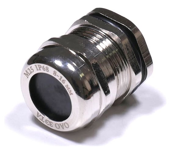 Изображение товара Кабельный ввод ГОФРОМАТИК М25, латунный, УТ1,5 IP66/IP67/IP68 диаметр кабеля 8-16мм zeta30121