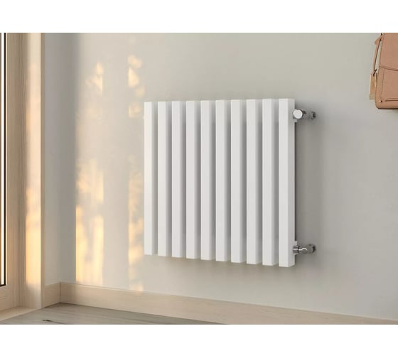 Изображение товара Вертикальный стальной радиатор GUARDO Retta 6P 500x580 мм, 12 секций, S=10м², нижнее правое подключение 6P-0500-12 NK-VER-R R9016(M)