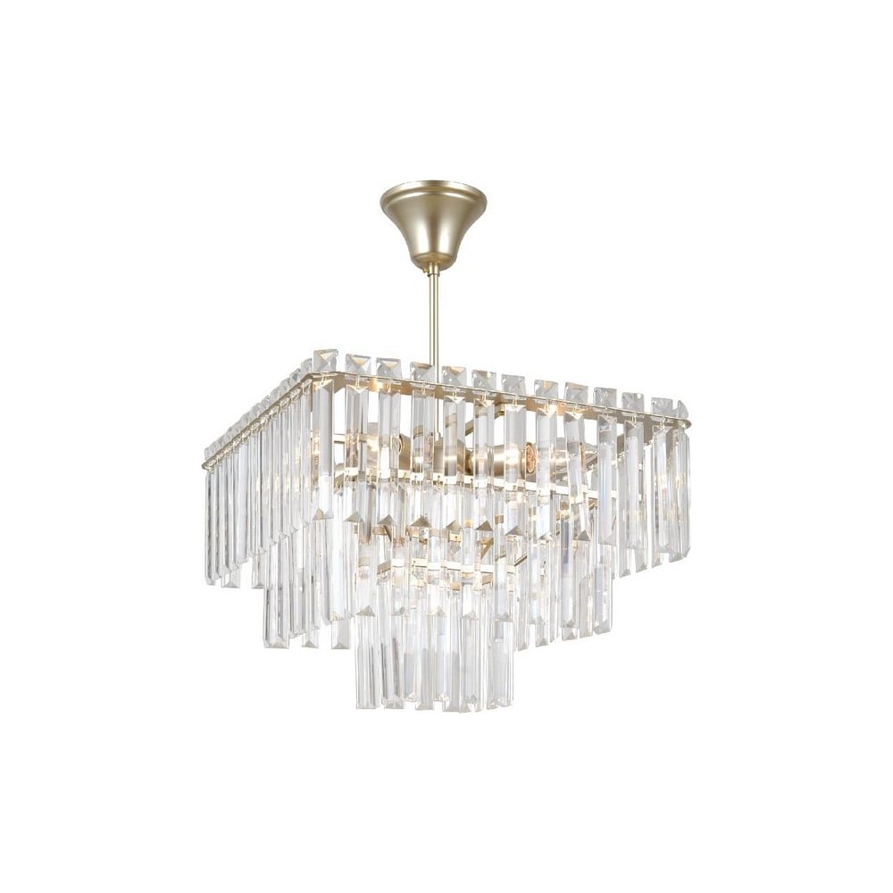 Изображение товара Подвесная люстра Moderli Crystal золотая 5 ламп, стиль классика