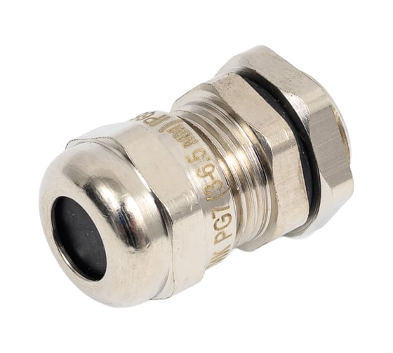 Изображение товара Кабельный ввод ГОФРОМАТИК PG7, латунный, УТ1.5, IP68, диаметр кабеля 3-6,5мм zeta30140