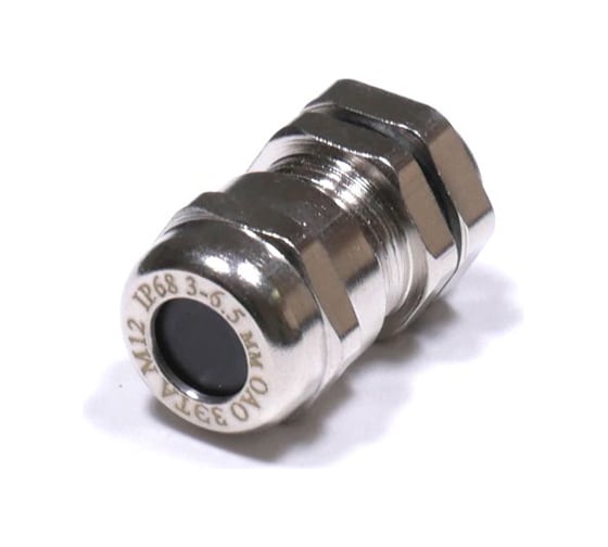 Изображение товара Кабельный ввод ГОФРОМАТИК М12, латунный, УТ1.5, IP66/IP67/IP68, диаметр кабеля 3-6.5мм zeta30110