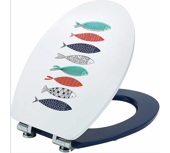 Изображение товара Сиденье для унитаза  Wirquin САРДИНЫ микролифт материал МДФ крепления нержавеющая сталь 20985555
