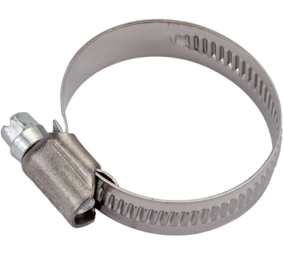 Изображение товара Хомуты "ЭКСПЕРТ" Зубр из нержавеющей стали с накатной лентой НЛ-12, 25-40 мм, 100 шт 37822-25-40-100