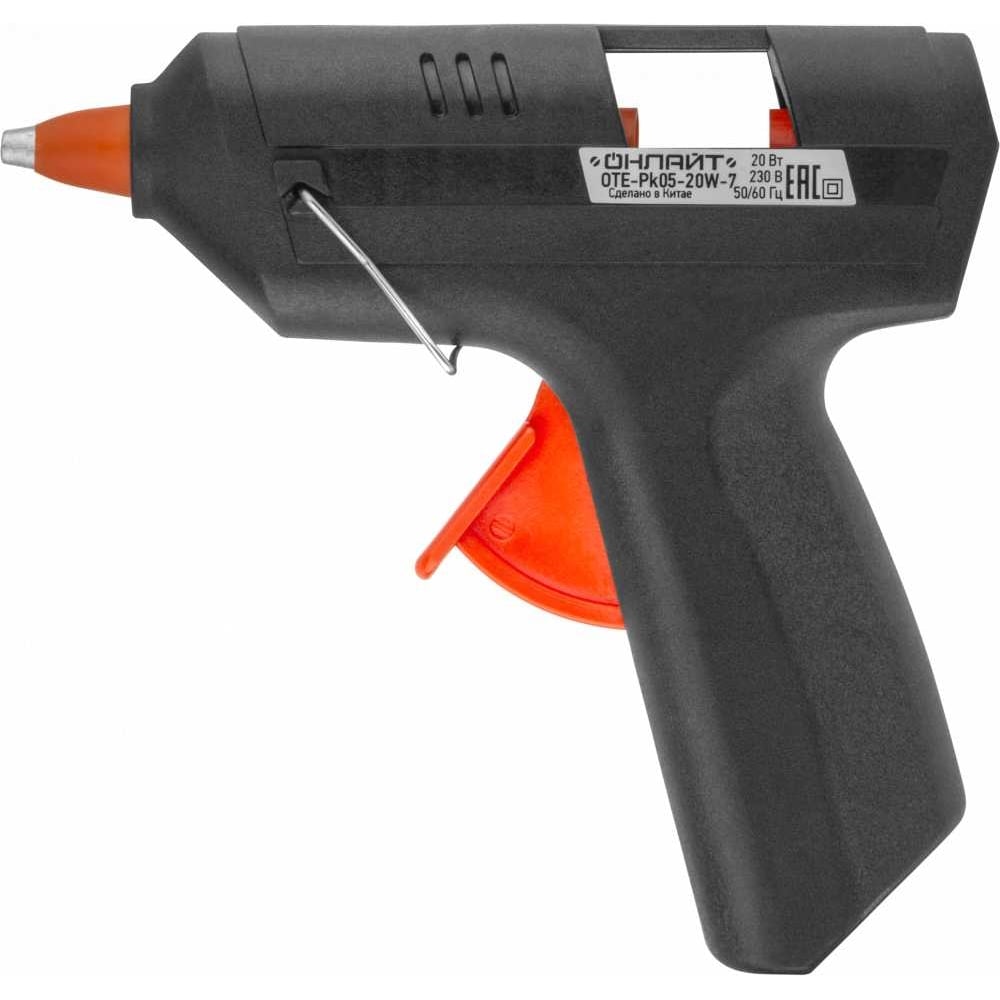 Изображение товара Клеевой пистолет ОНЛАЙТ 90 374 20 Вт 7 мм быстрый нагрев для ремонта и творчества