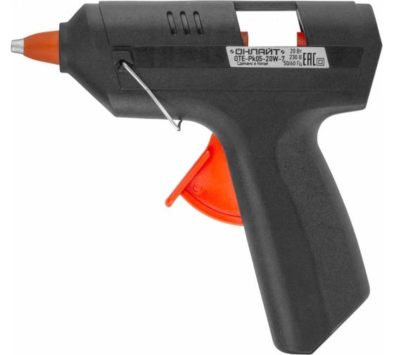 Изображение товара Клеевой пистолет ОНЛАЙТ 90 374 OTE-Pk05-20W-7 20 Вт, 7 мм 90374