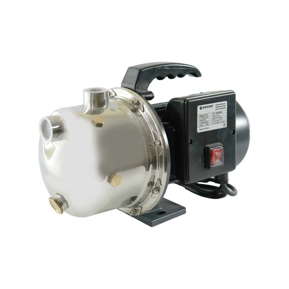Изображение товара Поверхностный насос UNIPUMP JS 60 садовый 450Вт 40л/мин нержавеющая сталь