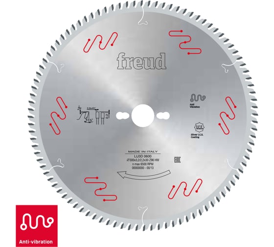 Изображение товара Пильный диск 300x3.2x30 мм, Z96, HM Freud Lu3D 0600