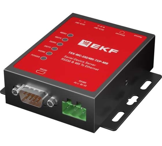 Изображение товара Преобразователь EKF RS-232/485 в Ethernet, Modbus TCP/RTU/ASCII TSX TSX-MC-232/485-TCP-MB