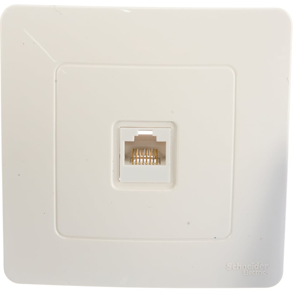 фото Компьютерная розетка schneider electric blanca rj45, категория 5e, молочный blnis045002