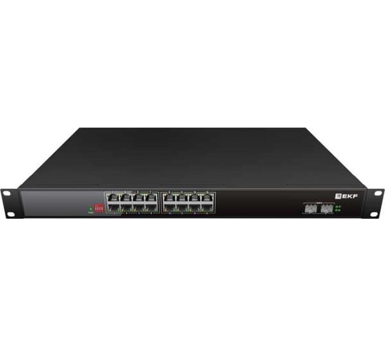 Изображение товара Промышленный неуправляемый коммутатор EKF U-2GX/SFP-16GTP-R, 2 порта 1000Base-X SFP, 16 портов 10/100/1000Base-T(X) RJ45 c PoE, монтаж в 19" стойку TSX TSX-U-2GX/SFP-16GTP-R